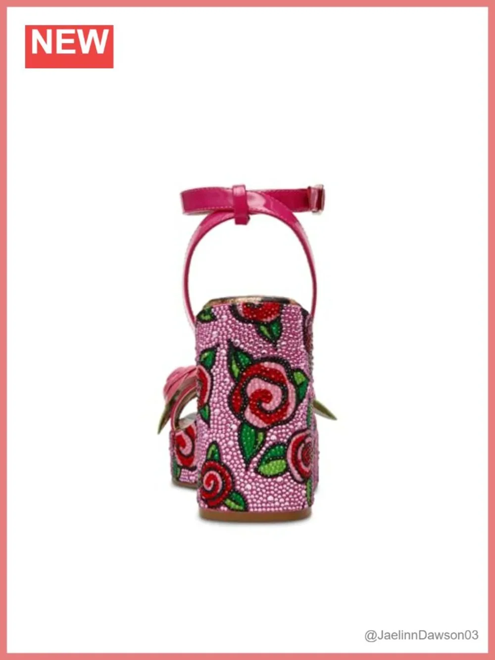 Wedge Sandals with Ankle Strap | PU Floral Heels